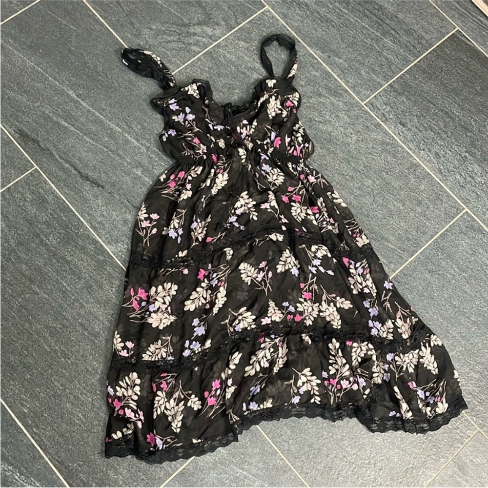 VS angels black floral sheer babydoll slip dress